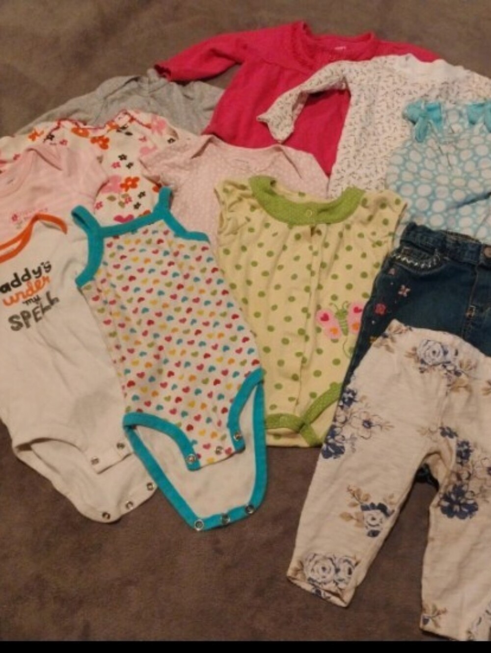 Huge Carter's Baby Girl Clothes Bundle 11pc Lot - 6M